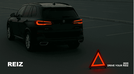 Автомобиль с аварийным знаком на дороге — иллюстрация к статье о ДТП в Украине